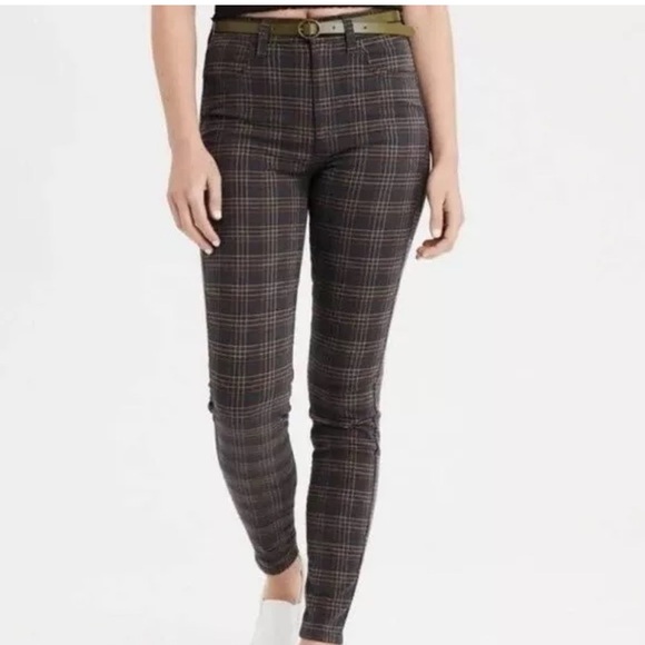 AMERICAN EAGLE Jeans Women’s Plaid Jegging Super Stretch Plus Size 24 Reg NWT - Picture 4 of 5